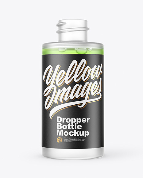 Frosted Glass Dropper Bottle Mockup