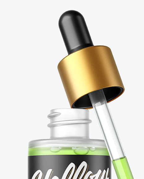 Frosted Glass Dropper Bottle Mockup