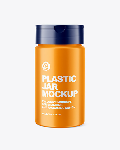 Glossy Plastic Jar Mockup - Salt+clear