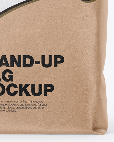 Kraft Stand-Up Bag Mockup - Front View