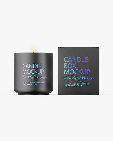 Candle W/ Paper Box Mockup