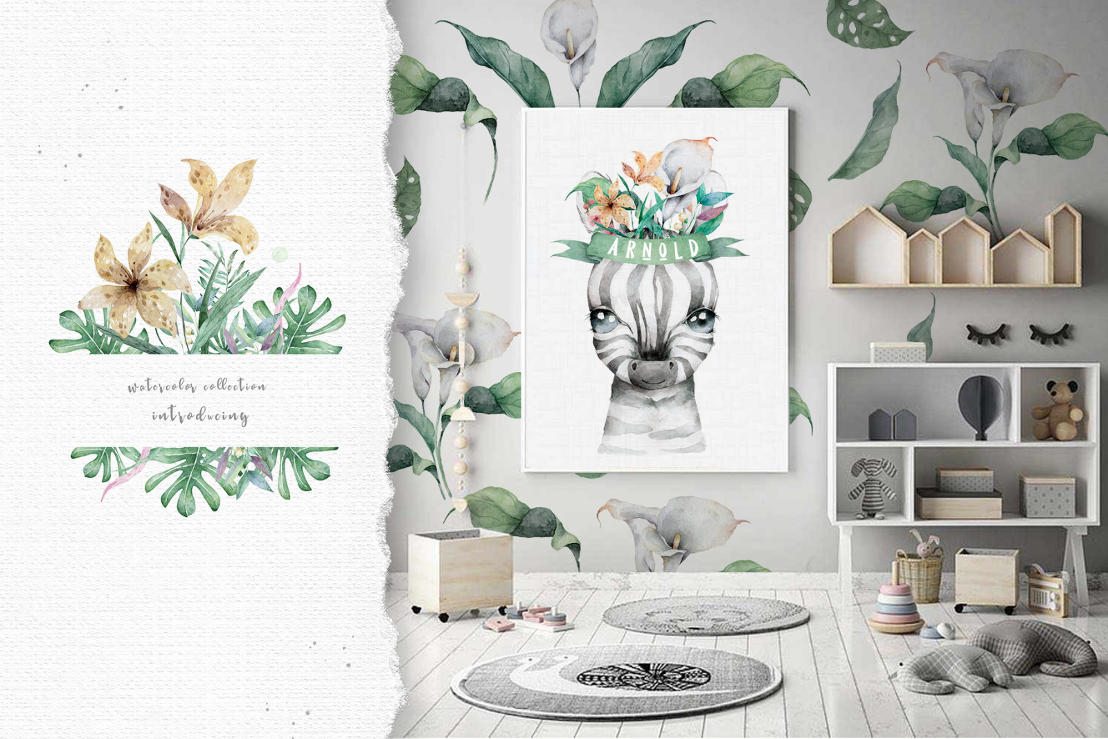 Cute Zebras Watercolor Jungle Cute Zebras Watercolor Jungle