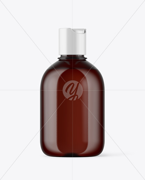 Amber Plastic Bottle Mockup