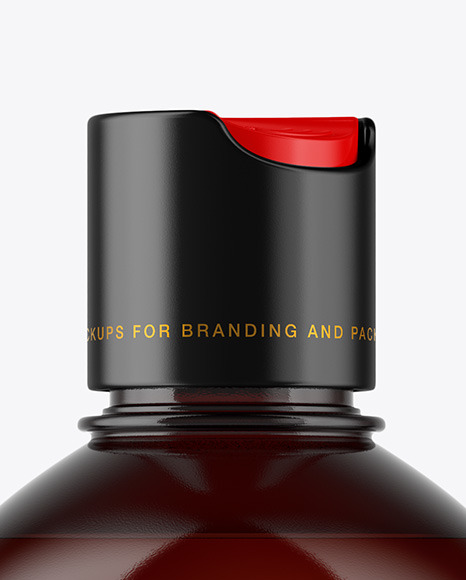 Amber Plastic Bottle Mockup