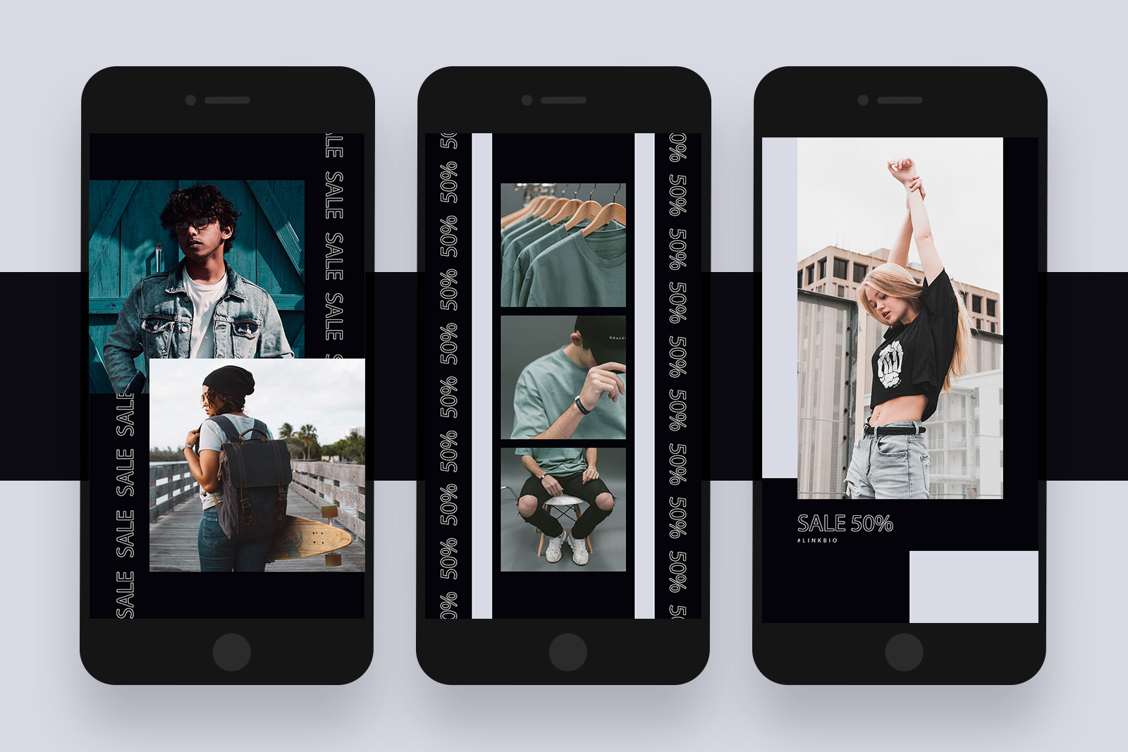 Clean Minimal Black and White Instagram Stories Template Pack