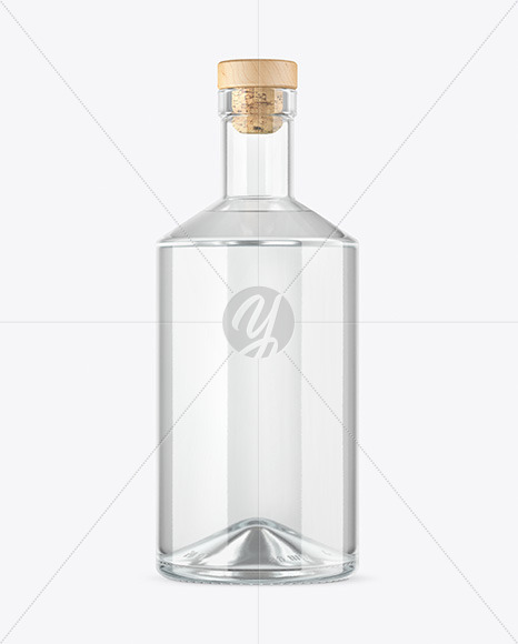 Clear Glass Gin Bottle Mockup