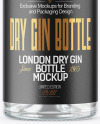 Clear Glass Gin Bottle Mockup