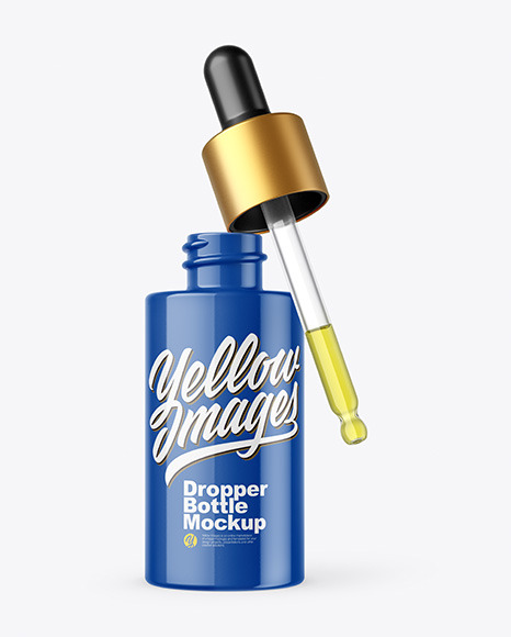 Glossy Dropper Bottle Mockup