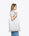 Girl w/ Cotton Bag Mockup