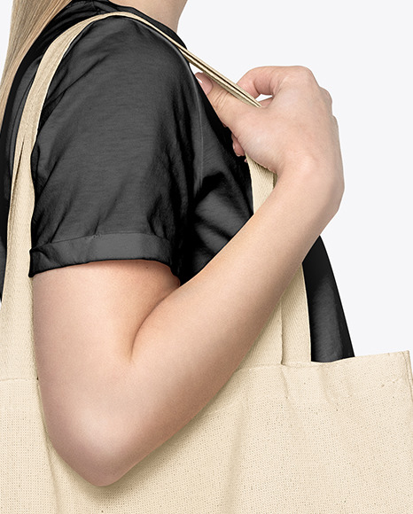 Girl w/ Cotton Bag Mockup