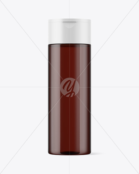 Amber Plastic Bottle Mockup