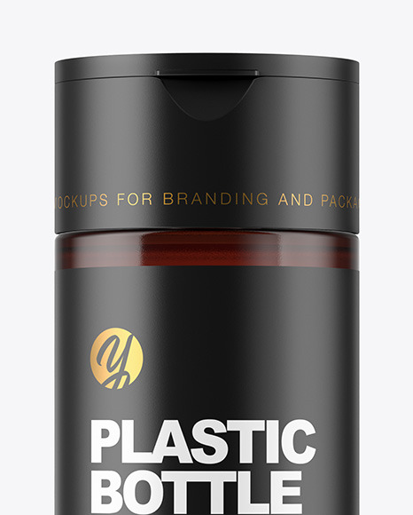 Amber Plastic Bottle Mockup