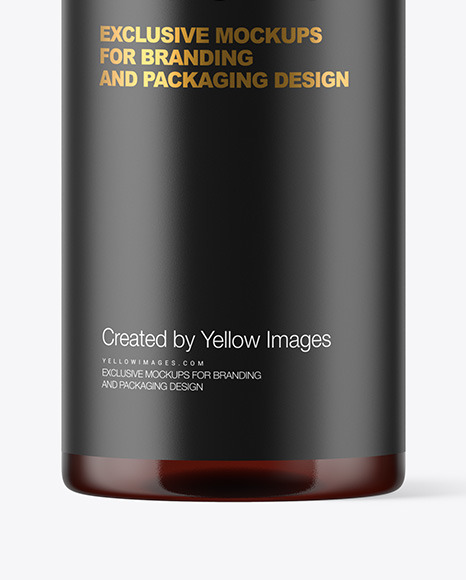 Amber Plastic Bottle Mockup