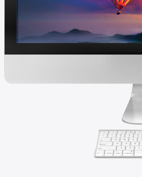 iMac Pro Mockup with Keyboard and Mouse - Front View