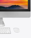 iMac Pro Mockup with Keyboard and Mouse - Front View