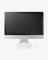 iMac Pro Mockup with Keyboard and Mouse - Front View