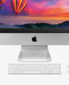 iMac with Keyboard and Mouse - Mockup