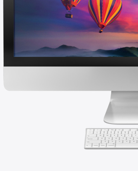 iMac with Keyboard and Mouse - Mockup