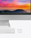 iMac with Keyboard and Mouse - Mockup