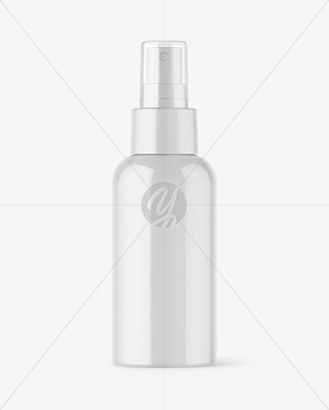 Glossy Spray Bottle Mockup