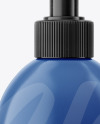 Glossy Plastic Bottle with Pump Mockup