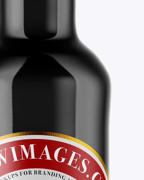 Green Glass Dark Beer Bottle Mockup