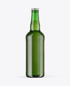 Green Glass Beer Bottle Mockup