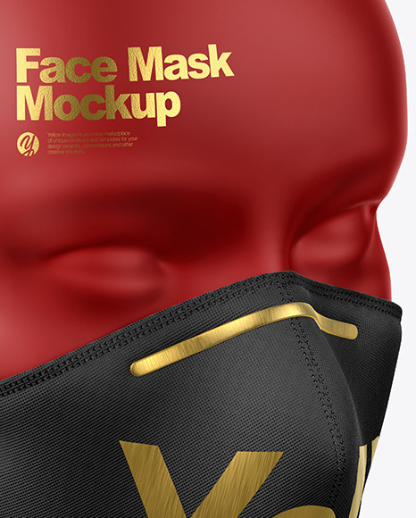 Face Mask with Nose Grip Mockup