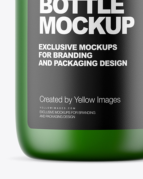 Frosted Green Liquid Soap Bottle with Pump Mockup