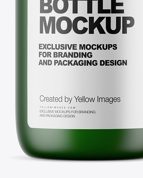 Frosted Dark Green Liquid Soap Bottle with Pump Mockup