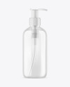 Clear Liquid Soap Bottle with Pump Mockup