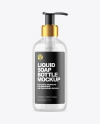 Clear Liquid Soap Bottle with Pump Mockup