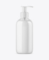 Clear Liquid Soap Bottle with Pump Mockup