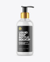 Clear Liquid Soap Bottle with Pump Mockup