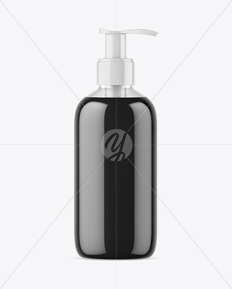 Clear Liquid Soap Bottle with Pump Mockup