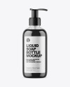 Clear Liquid Soap Bottle with Pump Mockup