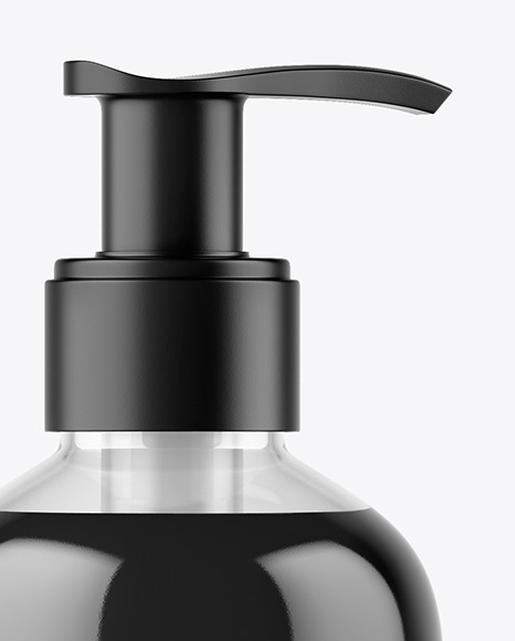 Clear Liquid Soap Bottle with Pump Mockup