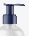 Frosted Liquid Soap Bottle with Pump Mockup