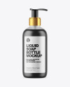 Frosted Liquid Soap Bottle with Pump Mockup