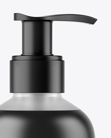 Frosted Liquid Soap Bottle with Pump Mockup