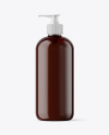 Amber Liquid Soap Bottle with Pupm Mockup