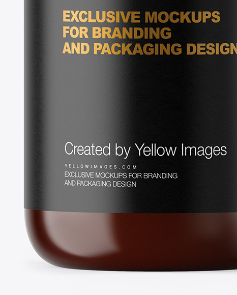 Amber Liquid Soap Bottle with Pupm Mockup