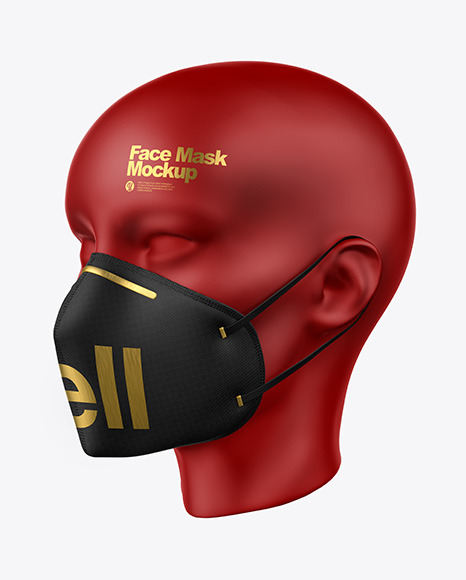 Face Mask with Nose Grip Mockup - Nose