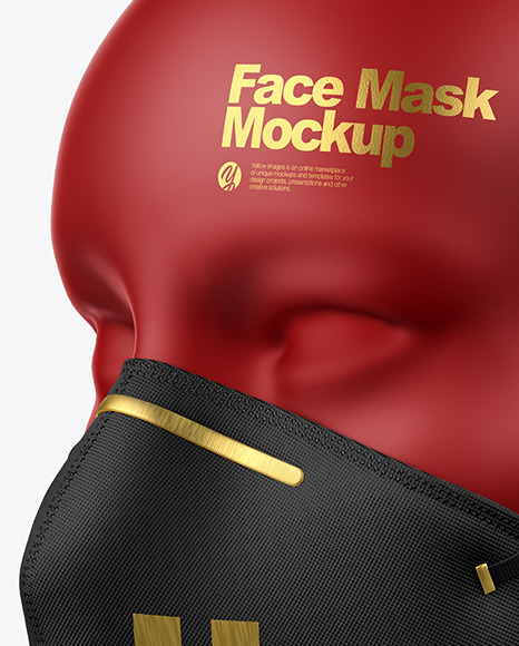 Face Mask with Nose Grip Mockup