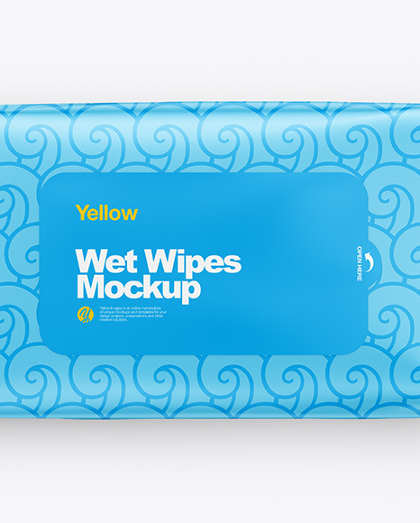 Wet Wipes Pack Mockup - Top View