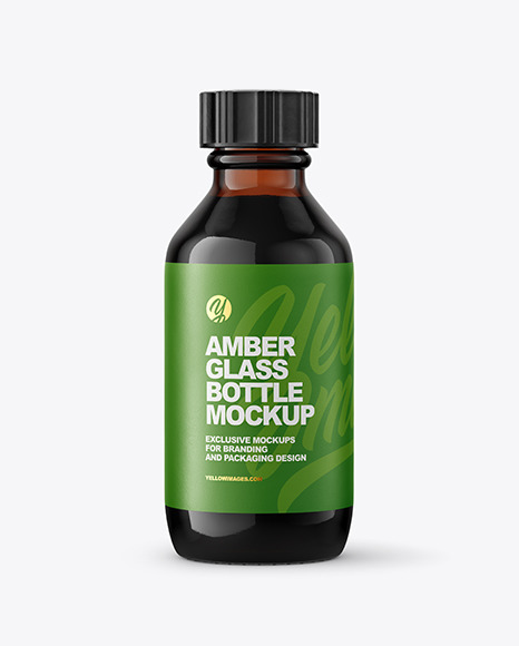 50ml Amber Glass Bottle Mockup