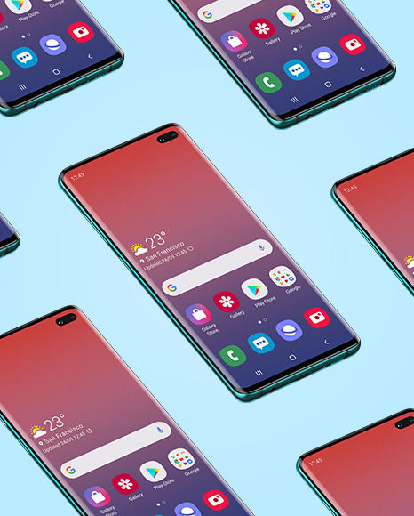 Aquamarine Samsung Galaxy S10 Mockup