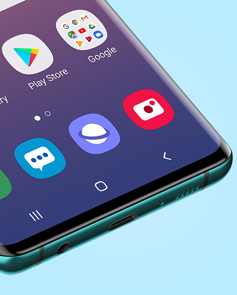 Aquamarine Samsung Galaxy S10 Mockup