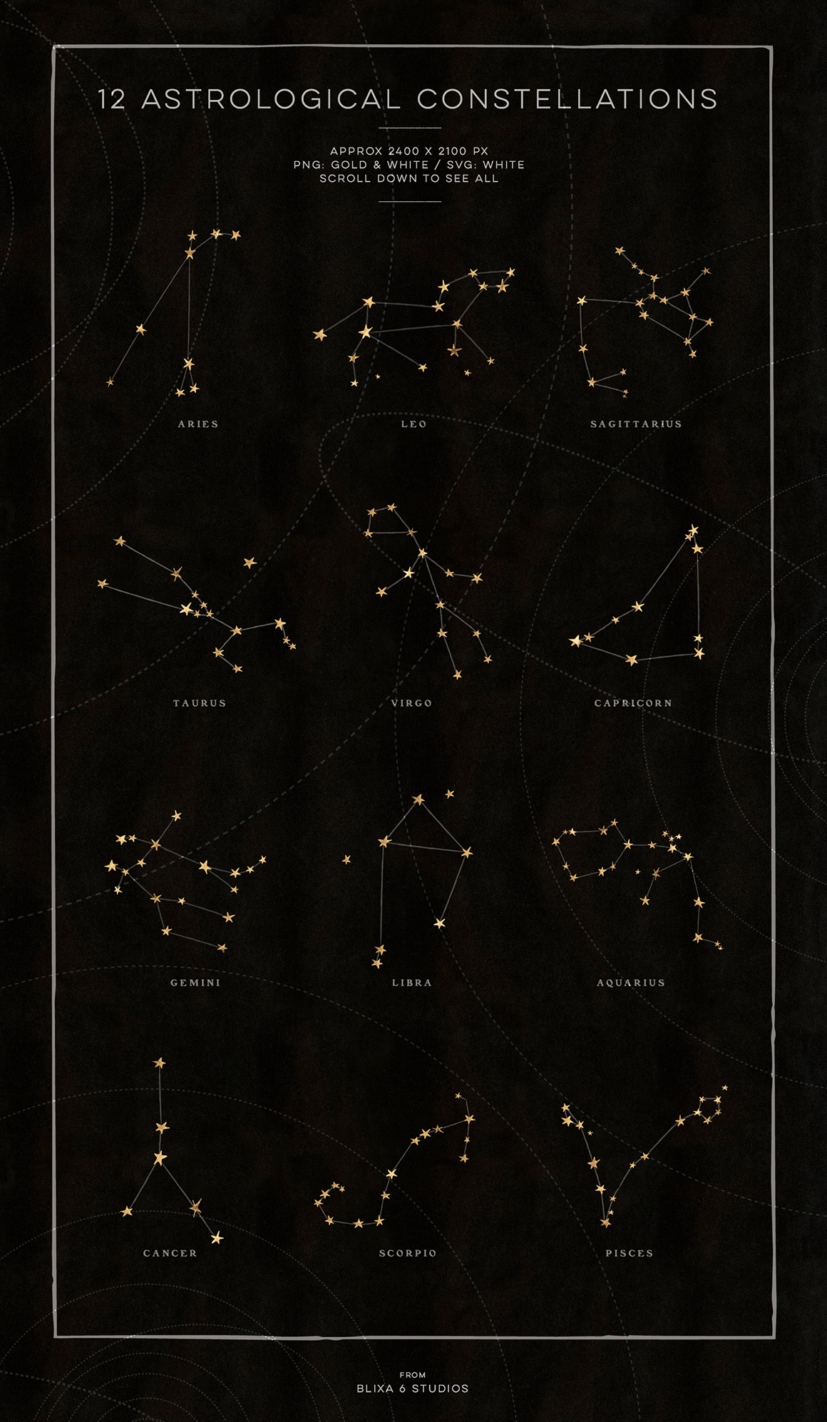 The Star Atlas: Golden Astrology Set The Star Atlas: Golden Astrology Set