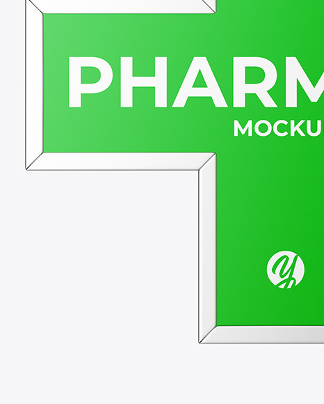 Pharmacy Signage w/ Metallic Frame Mockup